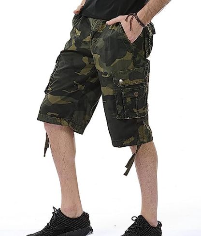 Cotton Fit Cargo Shorts-Waves And Trunks
