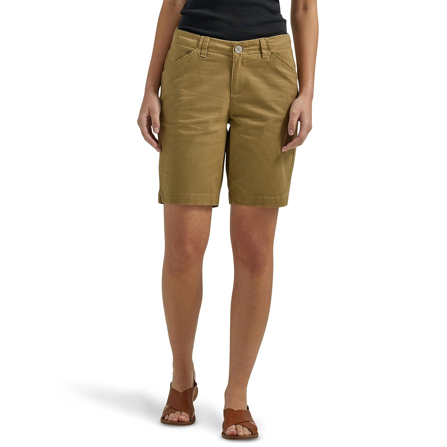 Casual Mid Rise Bermuda Shorts For Women