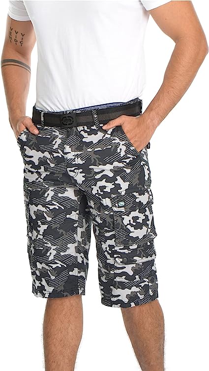 Cargo Shorts With Belt-Waves And Trunks