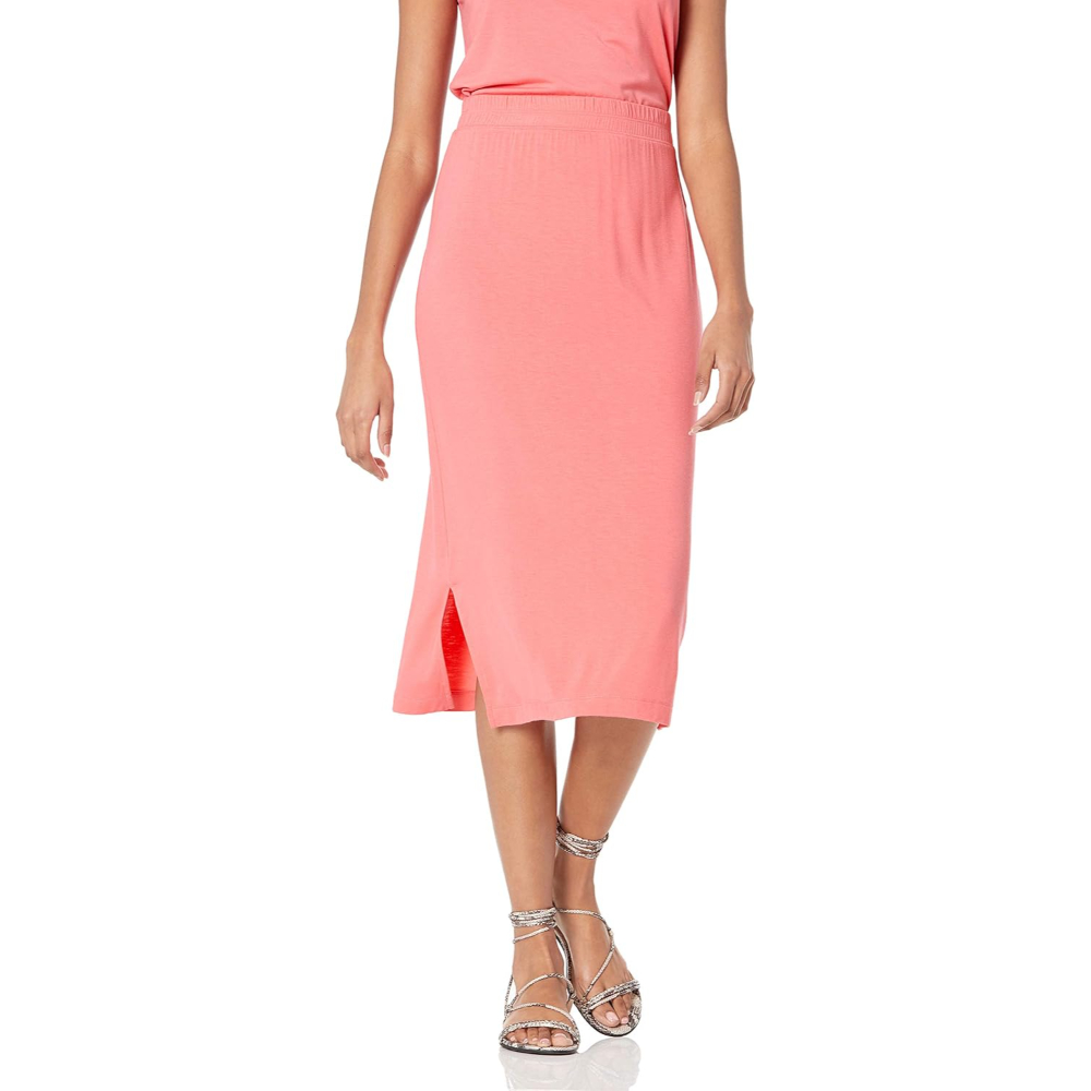 Casual Stretch Knit Midi Skirt With Soft Fit For Women
