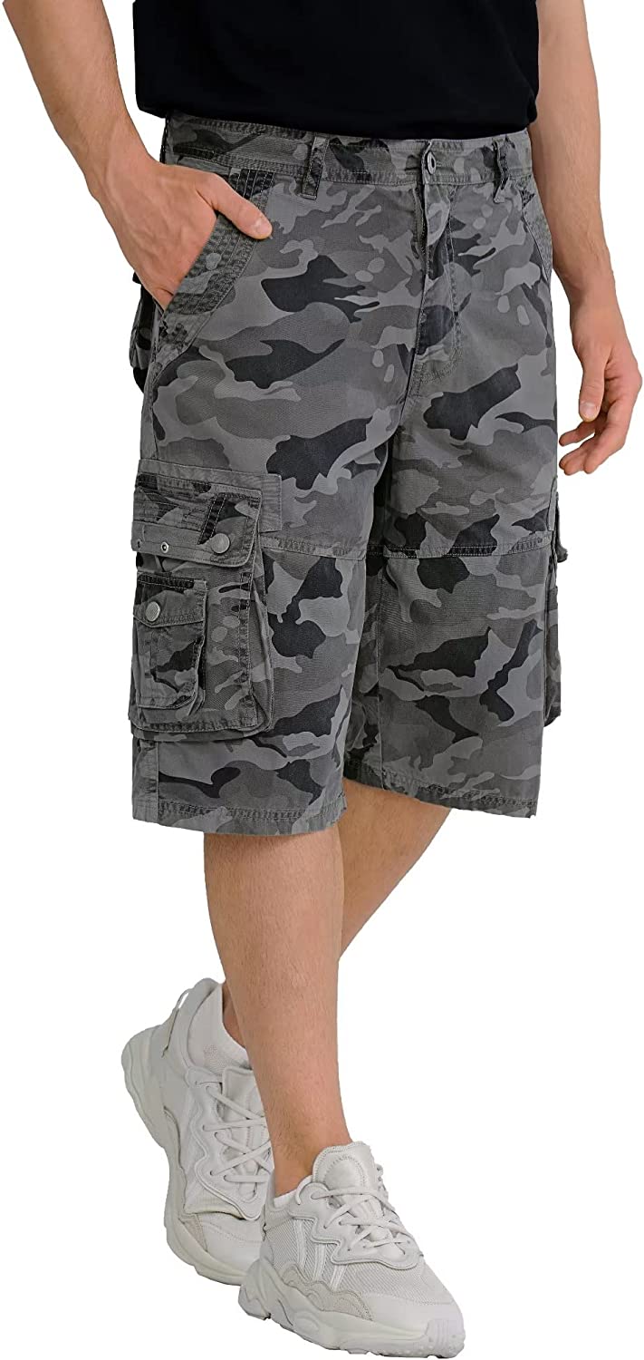 Relaxed Fit Cotton Cargo Capri Shorts-Waves And Trunks