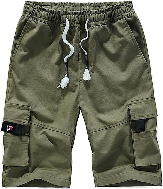 Elastic Waist Cargo Shorts-Waves And Trunks