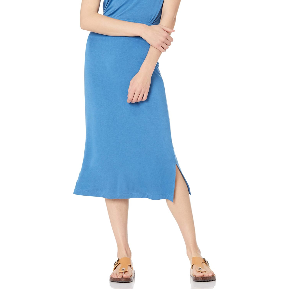 Casual Stretch Knit Midi Skirt With Soft Fit For Women