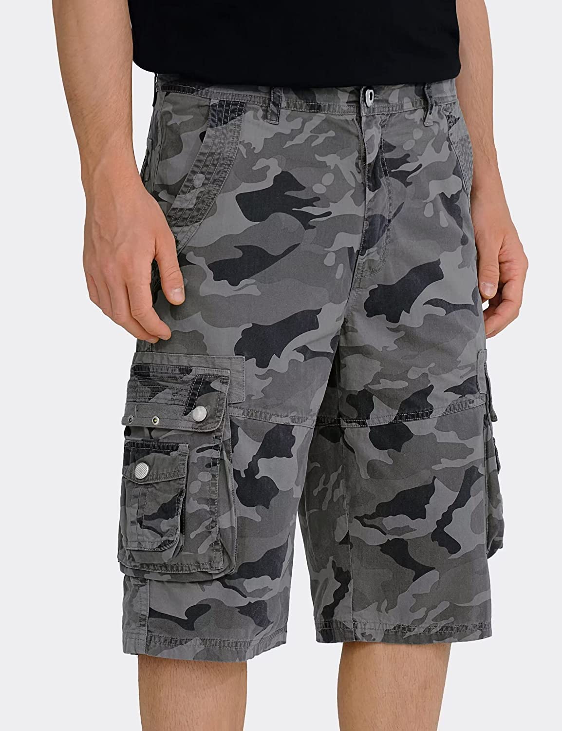 Relaxed Fit Cotton Cargo Capri Shorts-Waves And Trunks