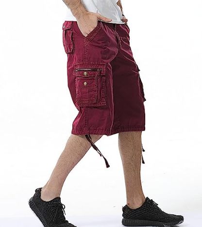 Cotton Fit Cargo Shorts-Waves And Trunks