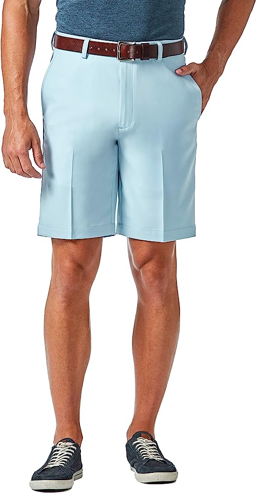 Zipper Closure Flat Front Shorts-Waves And Trunks