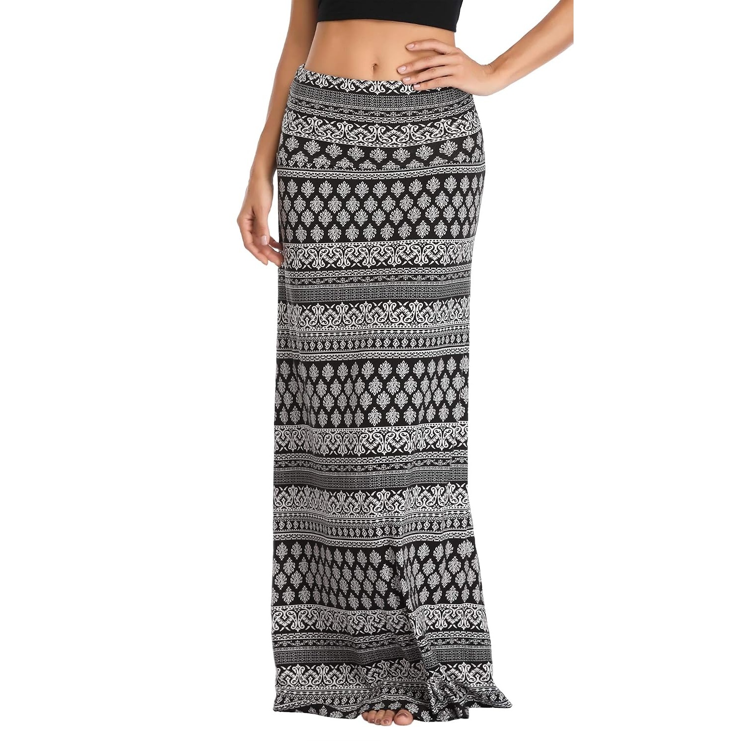 Comfy Long Flare Fold Skirt For Women