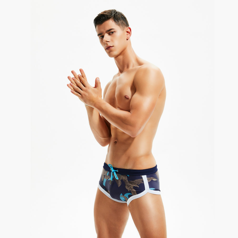 Blue Dried Leaves String Summer Brief-Waves And Trunks