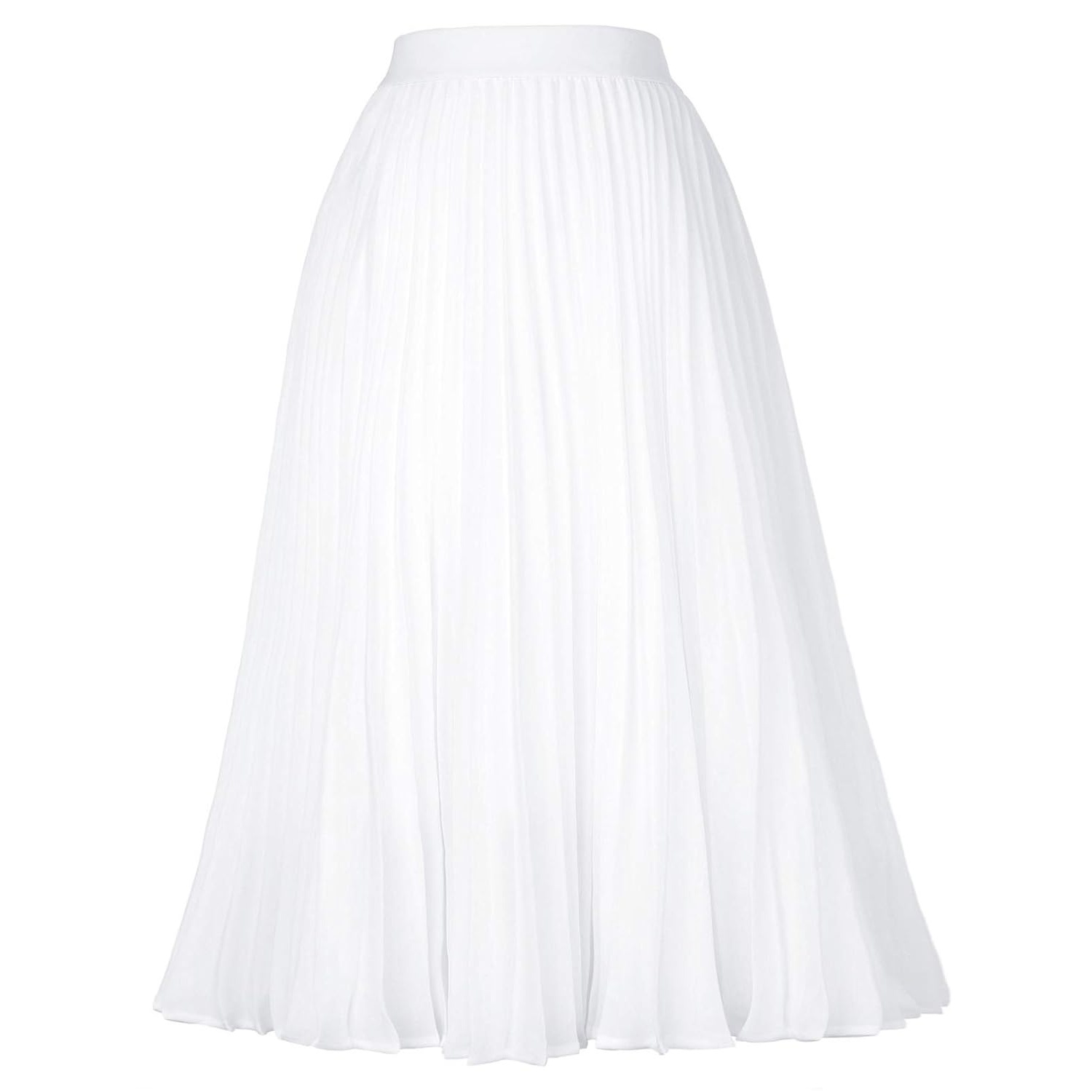 Pleated High Lengt Midi Skirt For Women