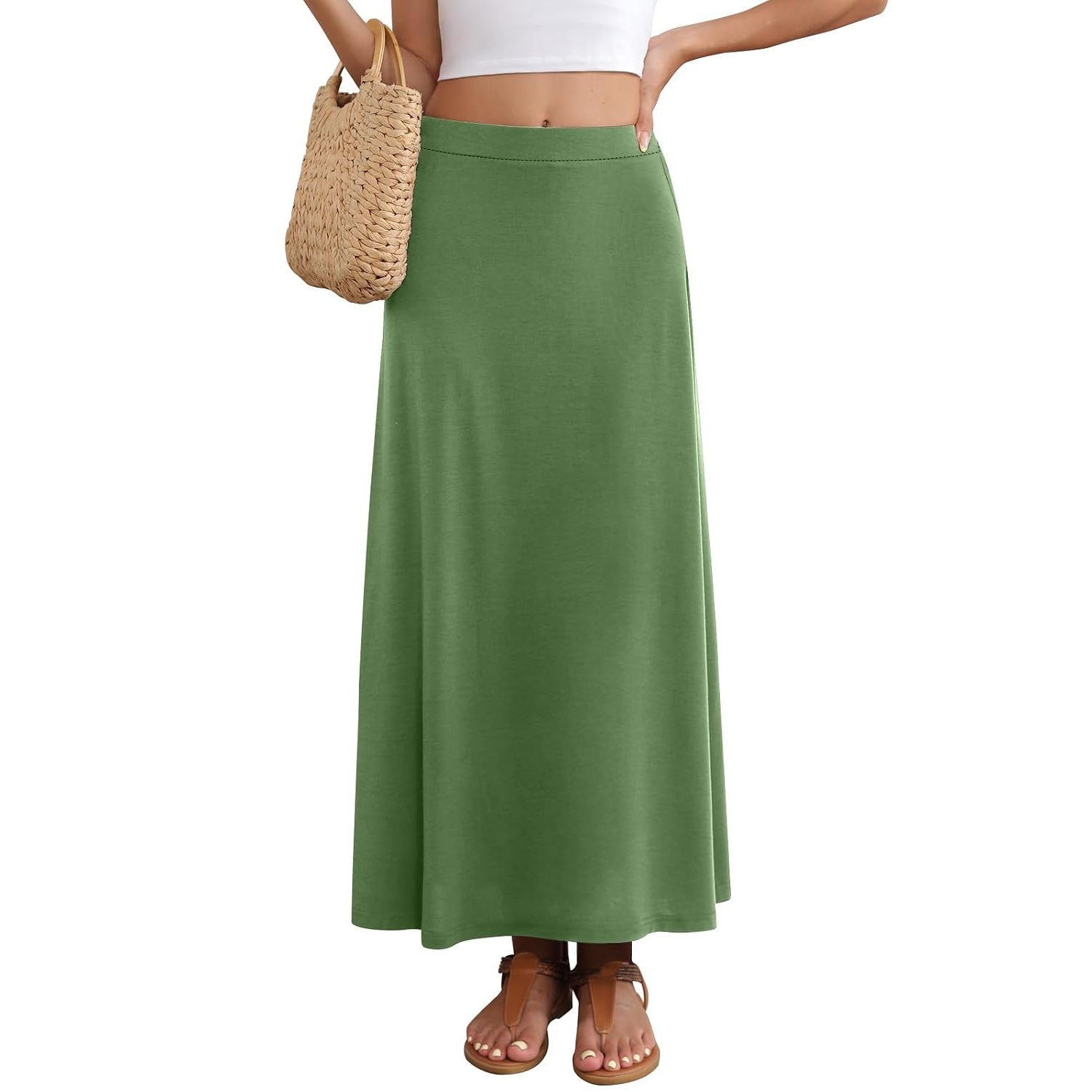 Maxi Flowy High Waisted Casual Long Skirts For Women