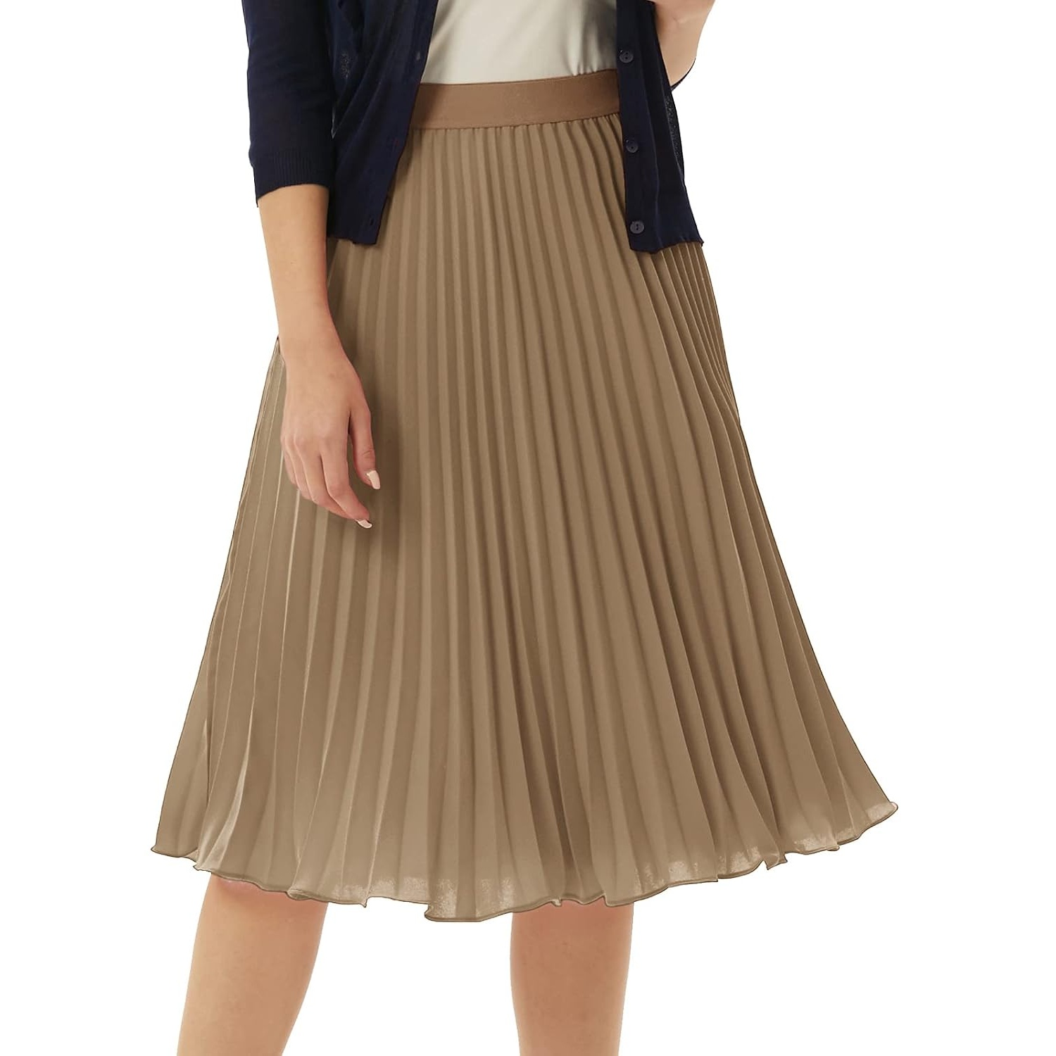 Pleated High Lengt Midi Skirt For Women