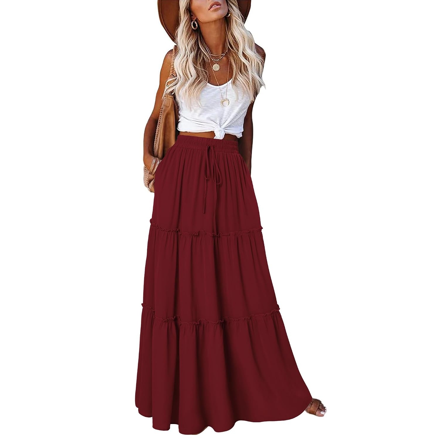 Long Festival Skirt With Pockets For Women