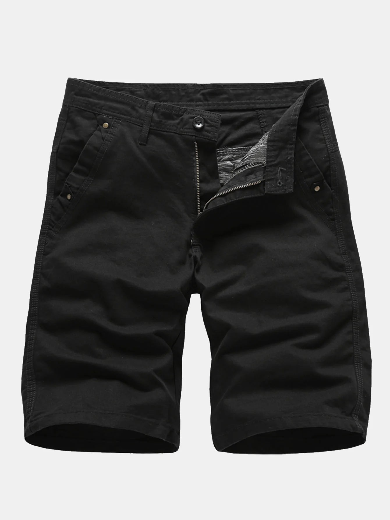 Chino Shorts With Stud Pocket-Waves And Trunks