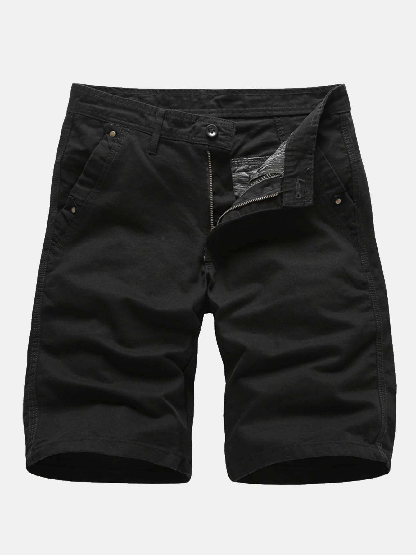 Chino Shorts With Stud Pocket-Waves And Trunks