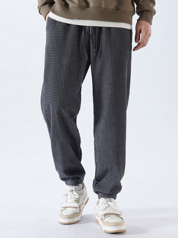 Casual Drawstring Corduroy Pants-Waves And Trunks