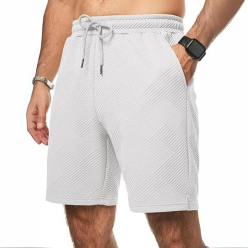 Geometric Texture Casual Shorts – Where Style Meets Comfort-Waves And Trunks