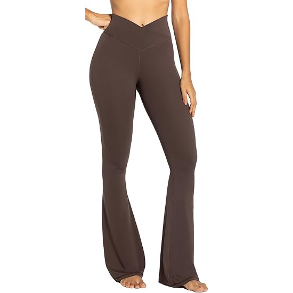 Flared Stretch Fit Yoga Pants-Waves And Trunks