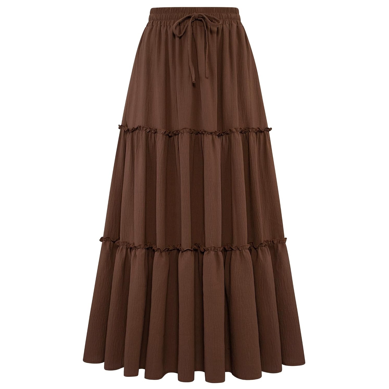 Pleated Boho Ruffle Summer Beach High Skirt For Women