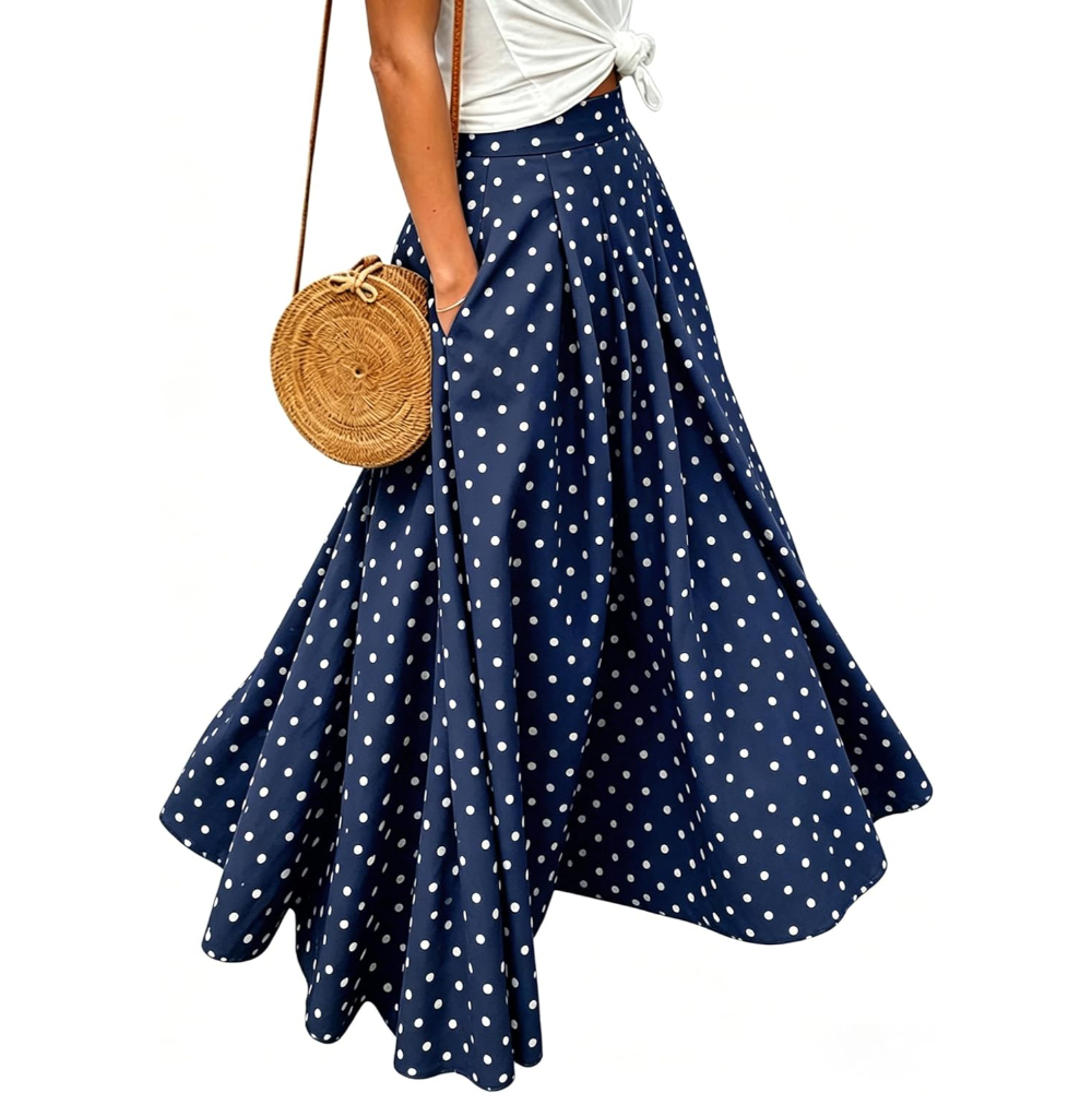 Casual Pleated Flared A Line Skirt For Women