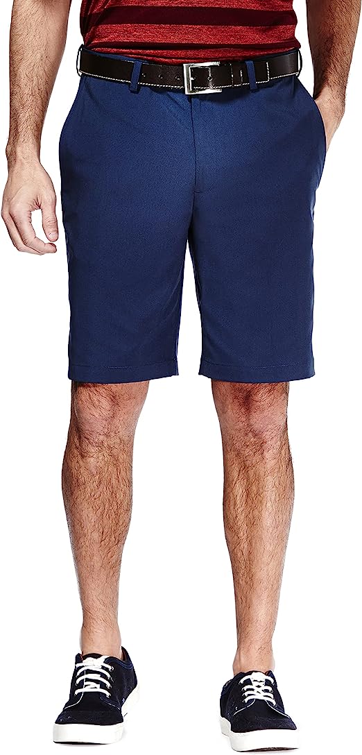 Zipper Closure Flat Front Shorts-Waves And Trunks
