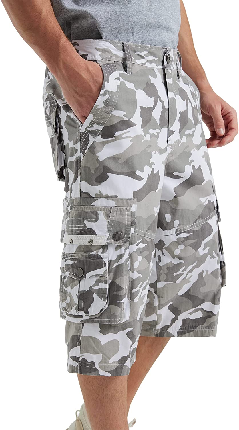 Relaxed Fit Cotton Cargo Capri Shorts-Waves And Trunks