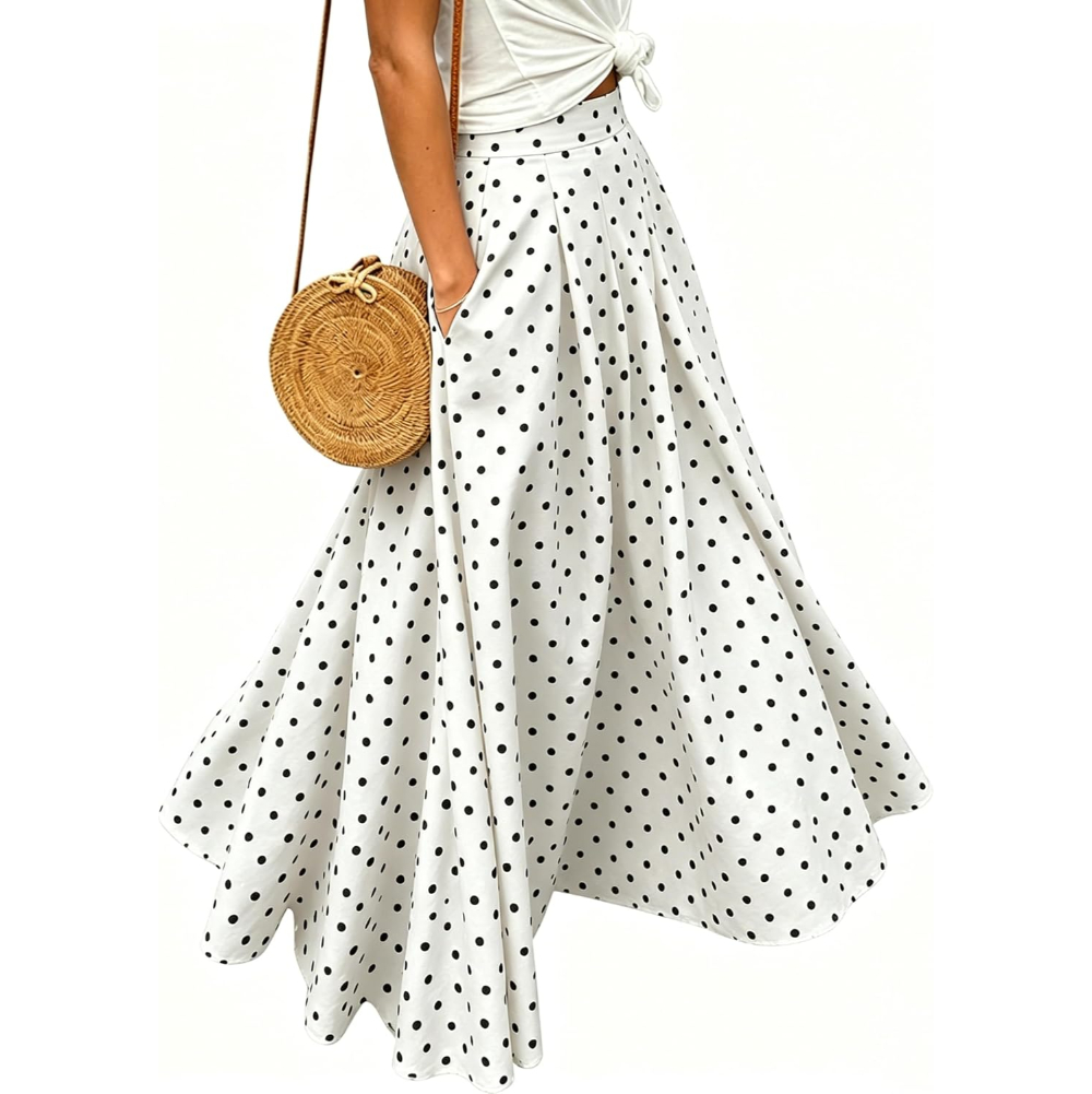 Casual Pleated Flared A Line Skirt For Women