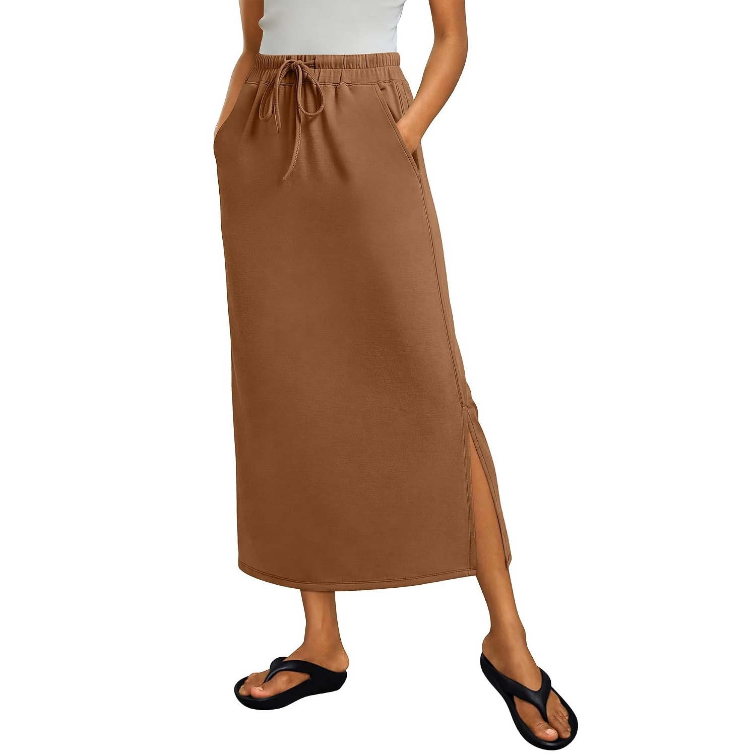 Casual Drawstring Maxi Skirt For Women