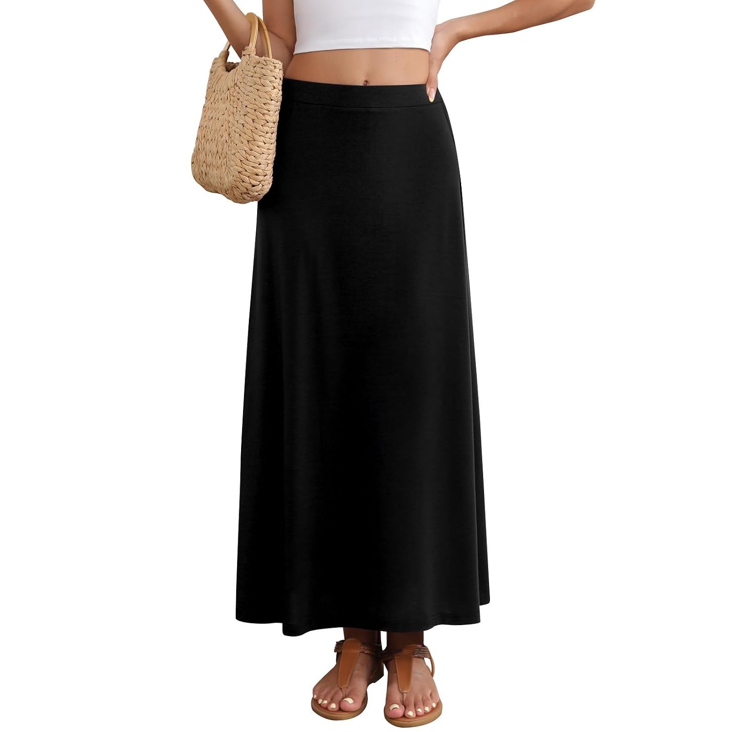 Maxi Flowy High Waisted Casual Long Skirts For Women