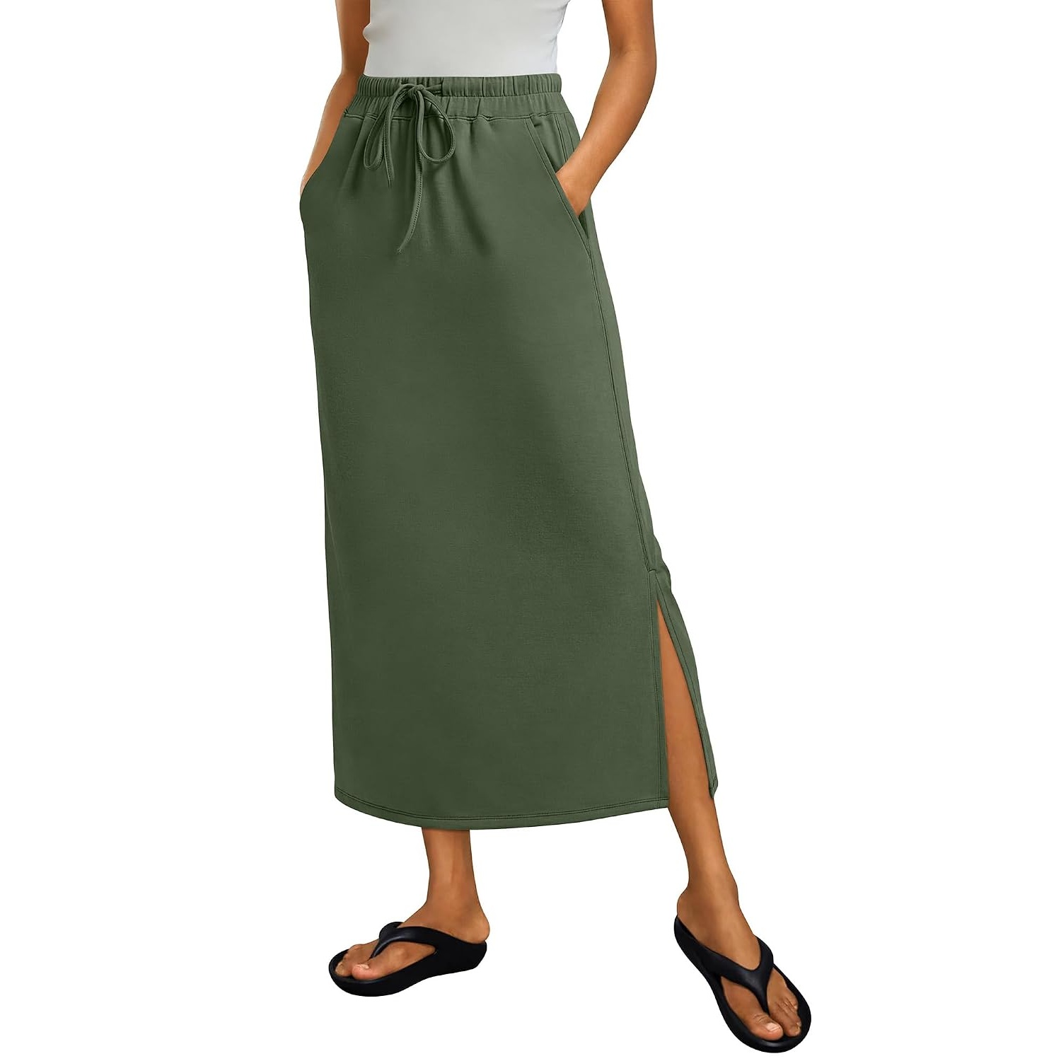 Casual Drawstring Maxi Skirt For Women