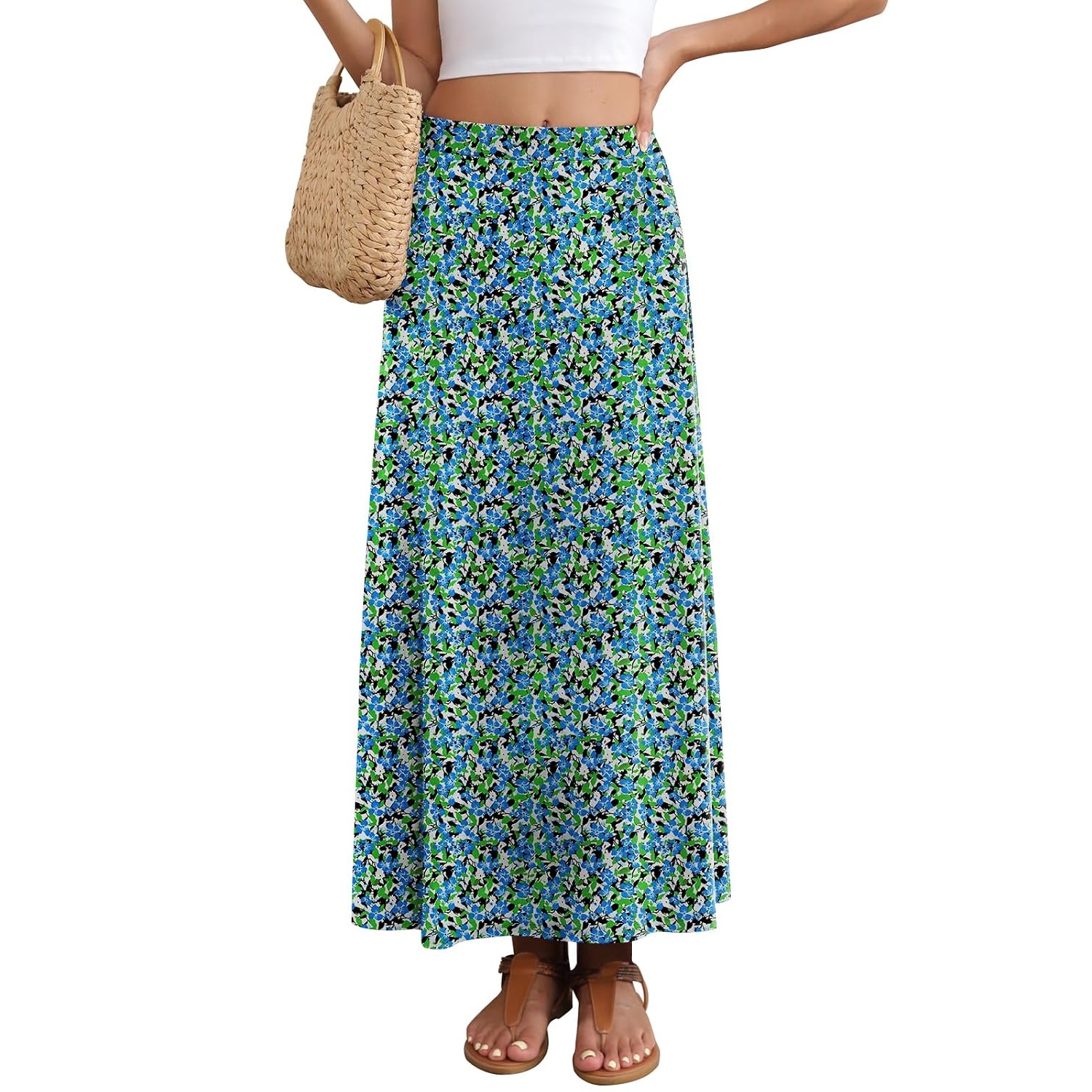 Maxi Flowy High Waisted Casual Long Skirts For Women