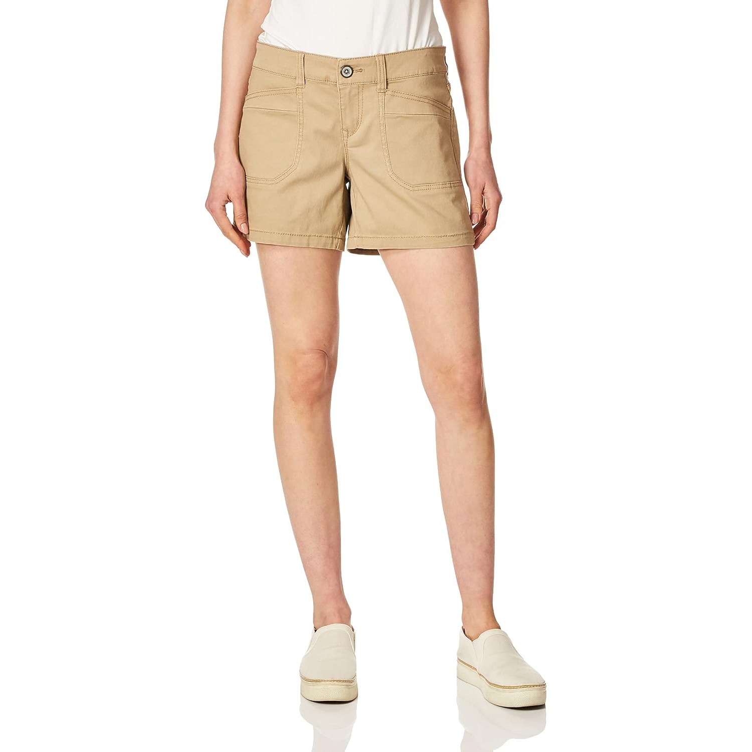 Button Style Comfy Stretchable Shorts For Women