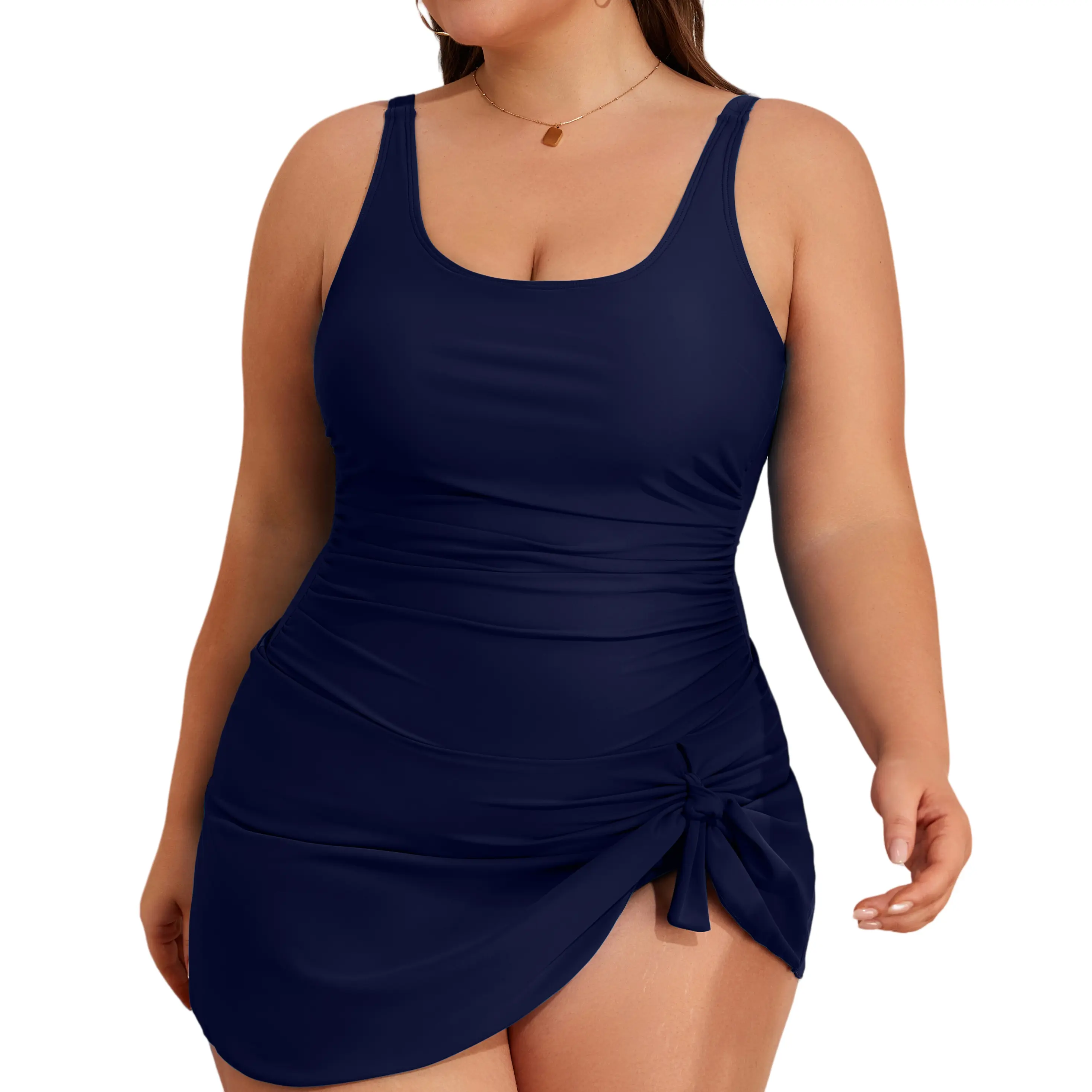 Plus Size Swimdress for Women One Piece Swimsuit Tummy Control Swim Dresses Skirt Bathing Suit
