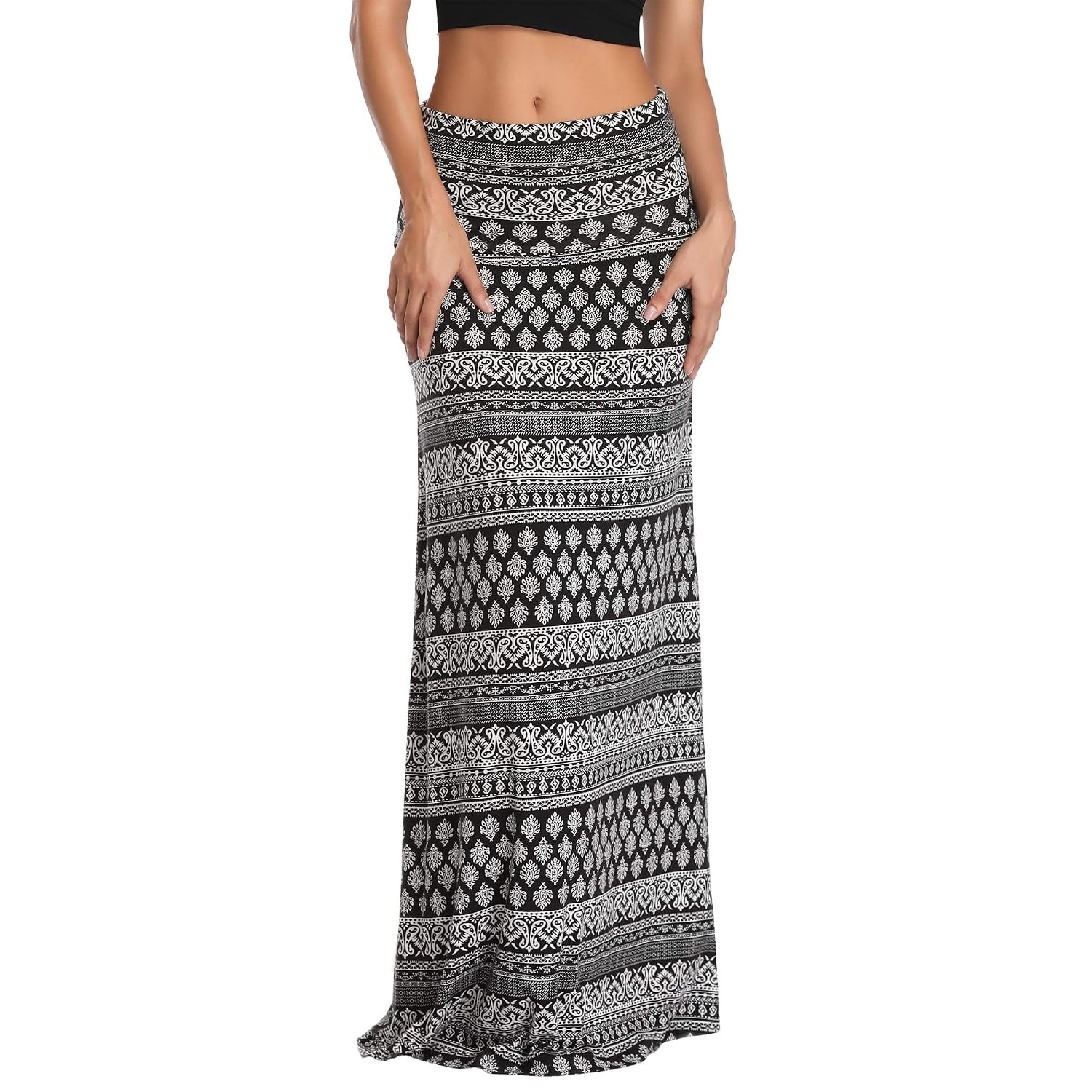 Comfy Long Flare Fold Skirt For Women