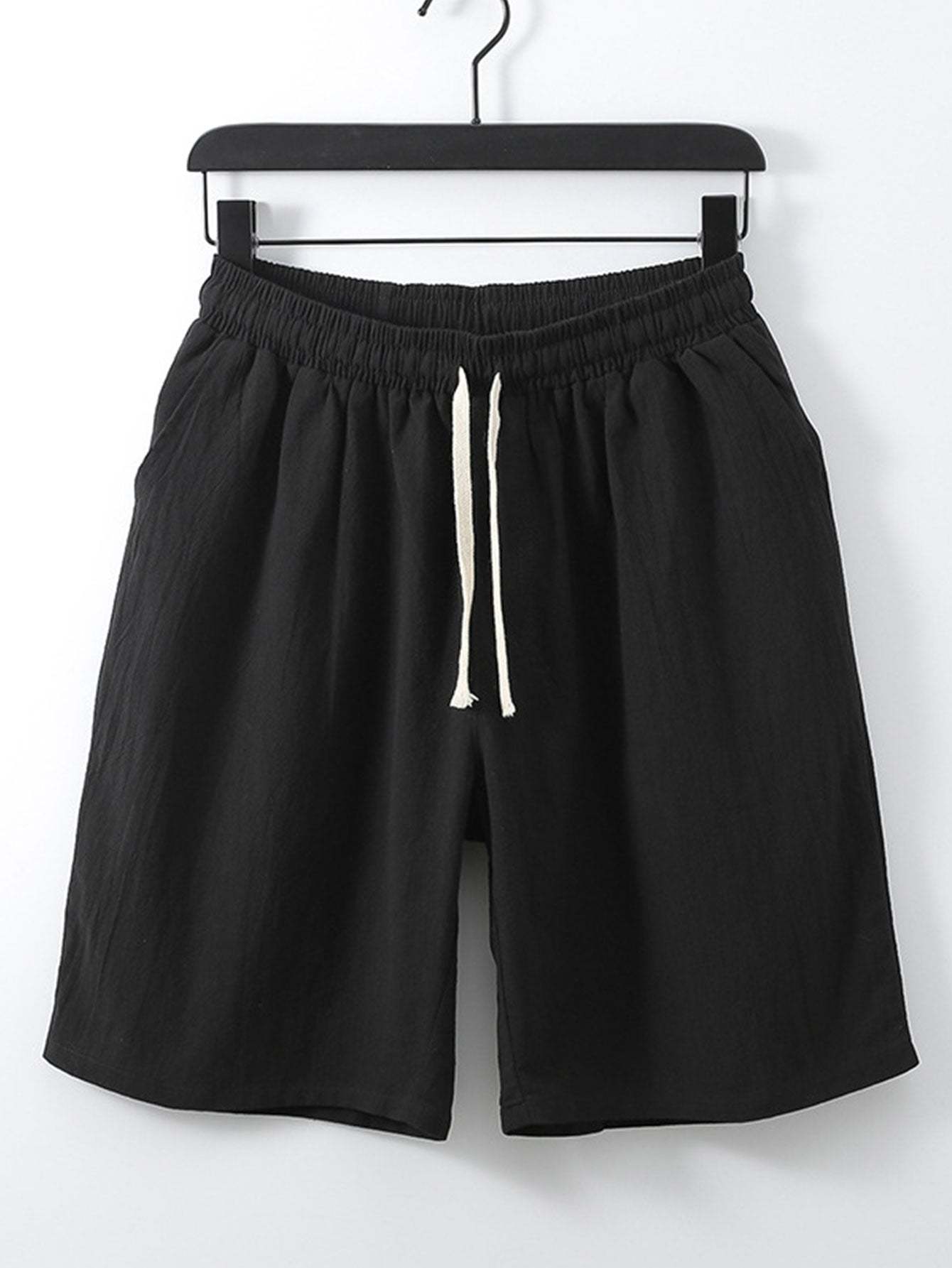 Classic Cotton Shorts With Drawstring-Waves And Trunks