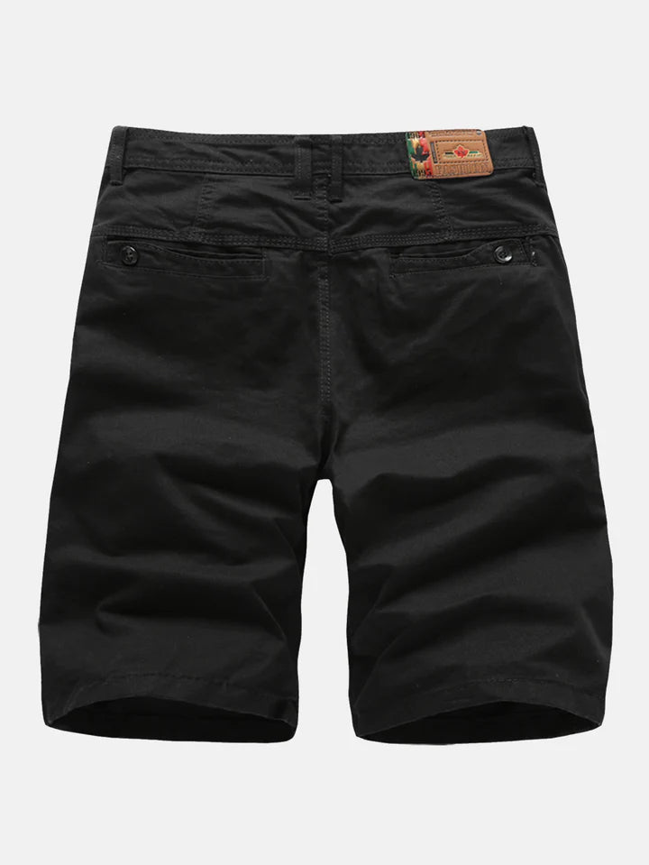 Chino Shorts With Stud Pocket-Waves And Trunks