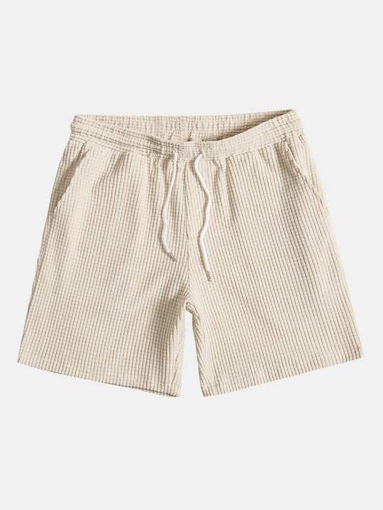 Casual Grid Pattern Beach Shorts-Waves And Trunks