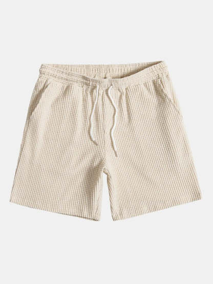 Casual Grid Pattern Beach Shorts-Waves And Trunks