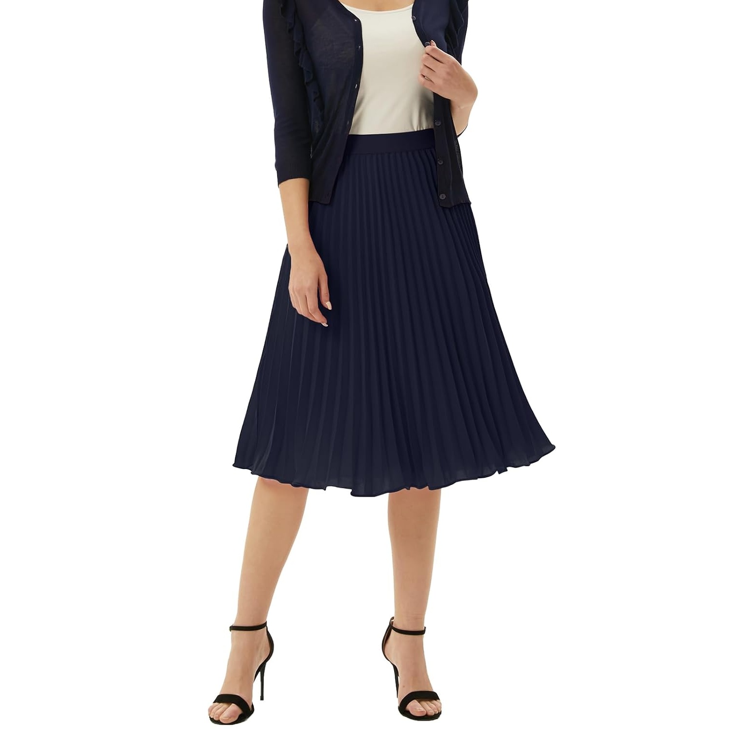Pleated High Lengt Midi Skirt For Women