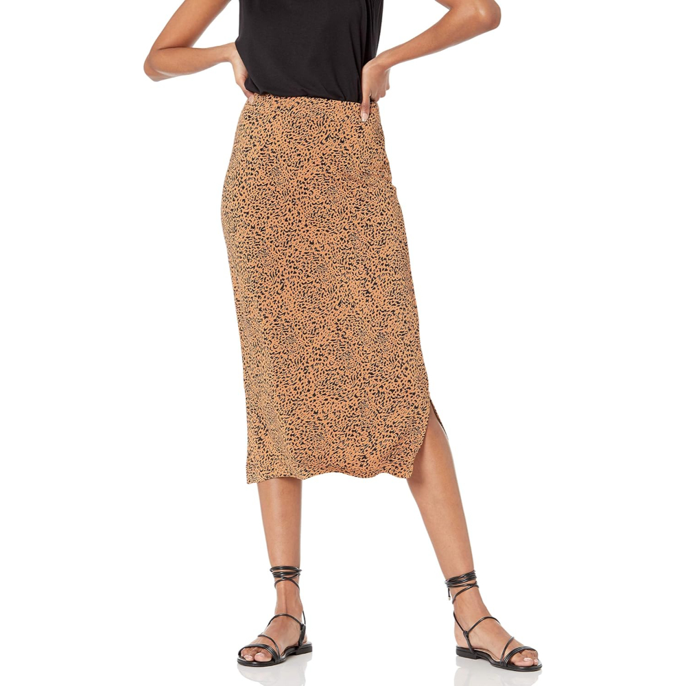 Casual Stretch Knit Midi Skirt With Soft Fit For Women