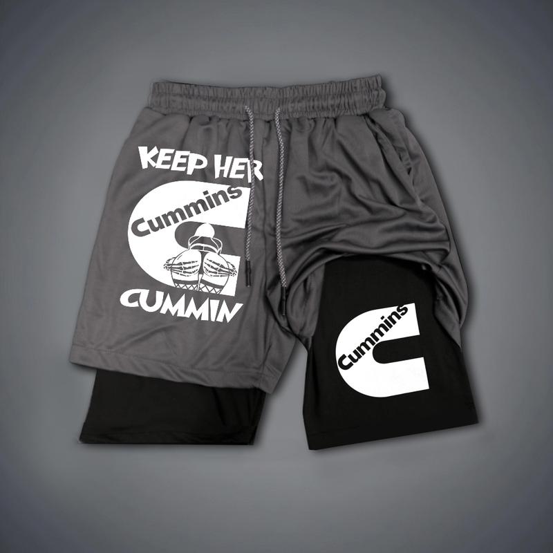 Graphic Double Layer Casual Streetwear Shorts For Vacation For Men