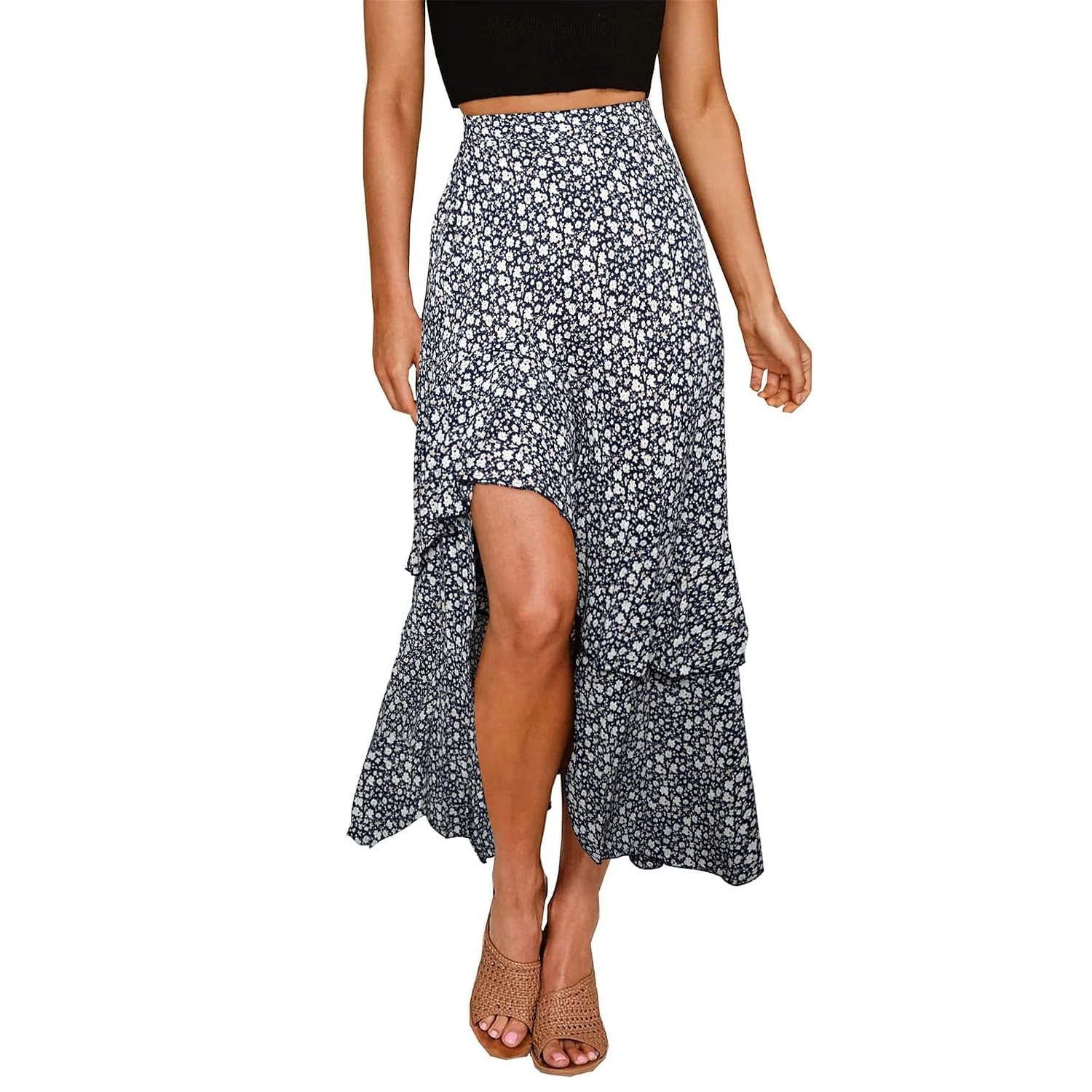 Floral Elastic Maxi Skirt For Women