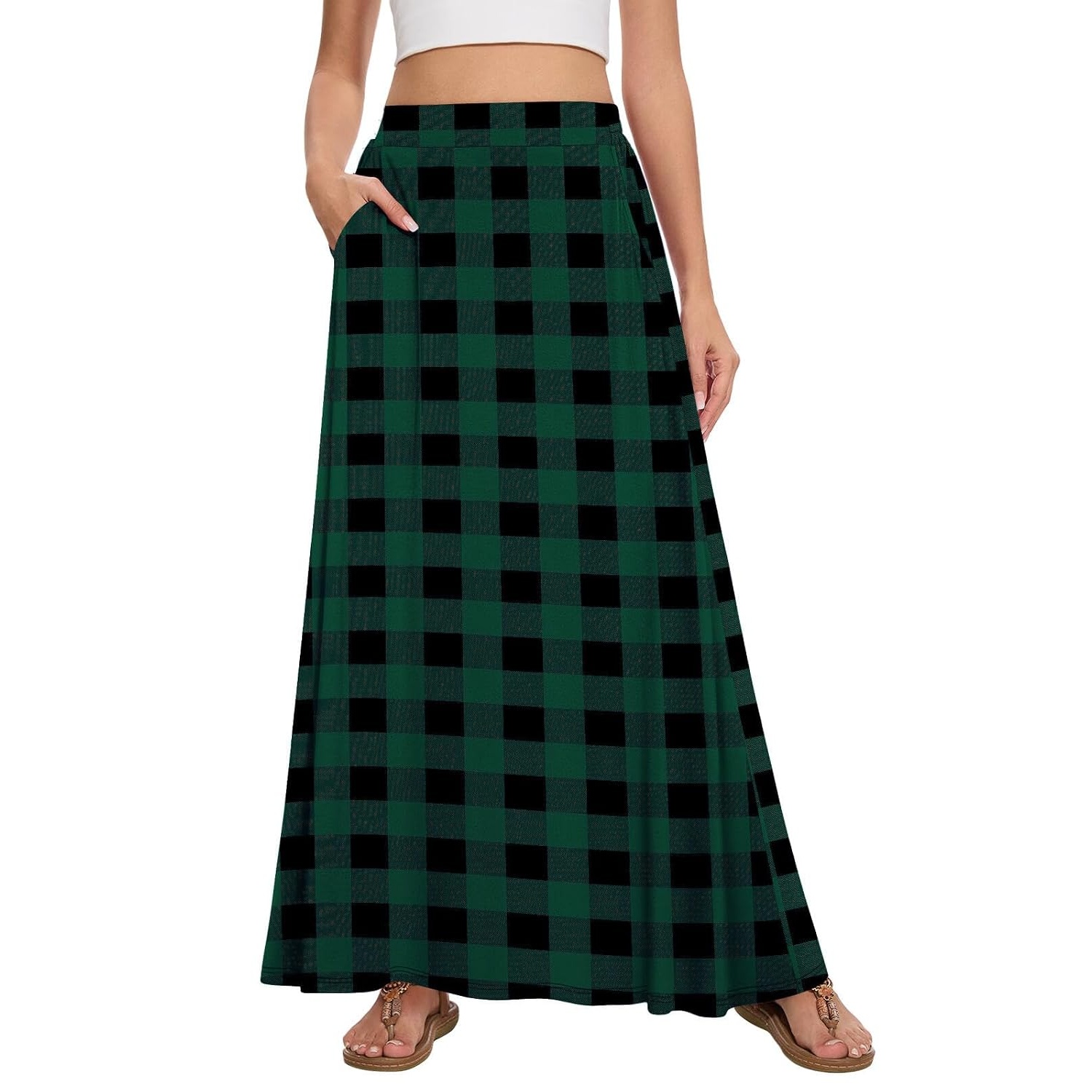Casual Flowy A line Skirt With Pockets For Women