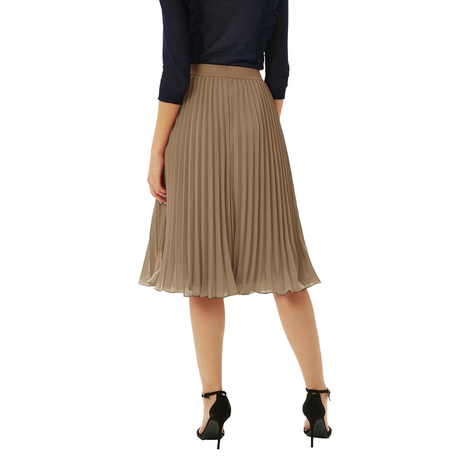 Pleated High Lengt Midi Skirt For Women