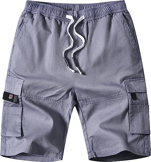 Elastic Waist Cargo Shorts-Waves And Trunks