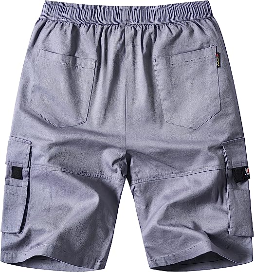 Elastic Waist Cargo Shorts-Waves And Trunks