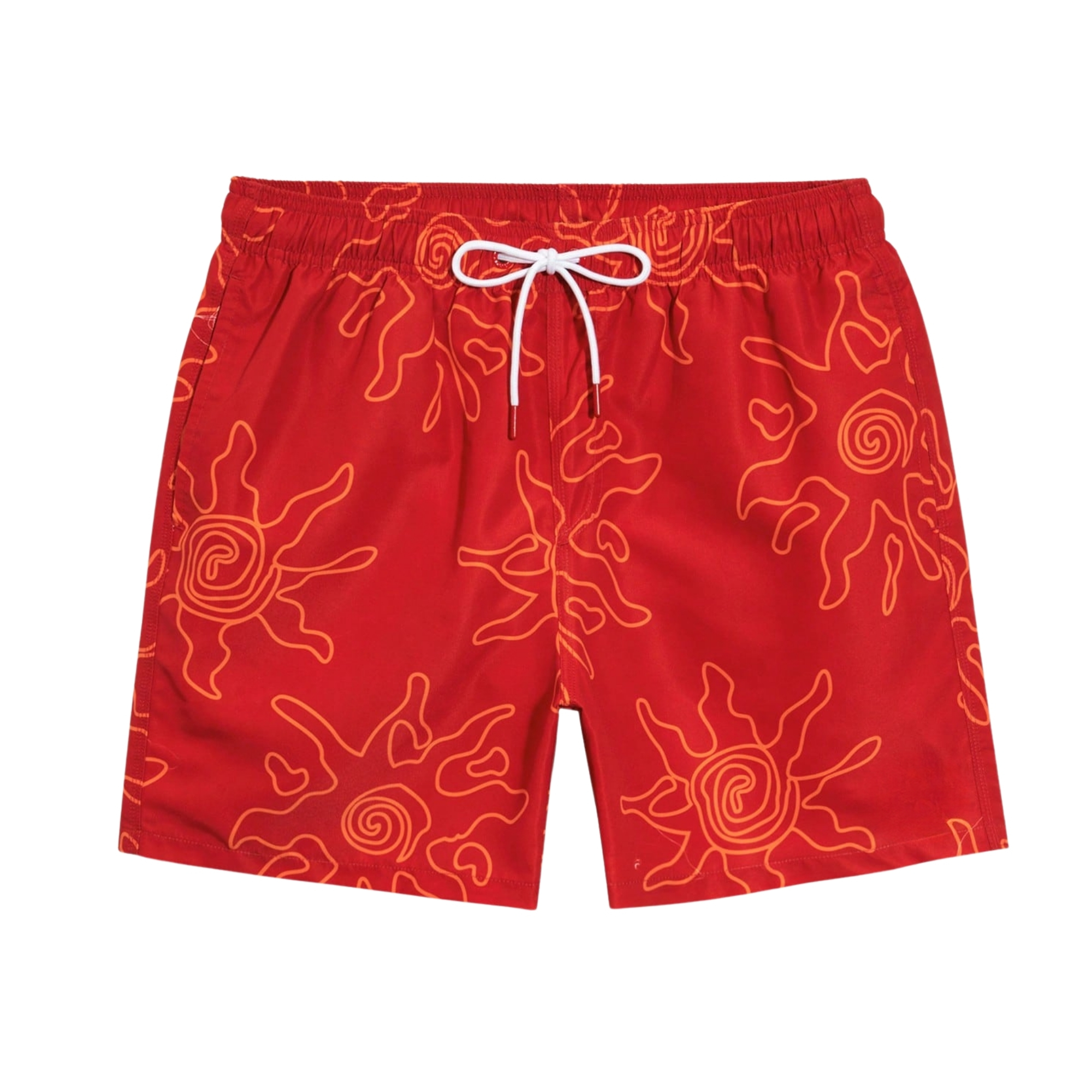 All Over Print Drawstring Beach Shorts Men Swim Trunks With One Piece Swimsuit Couple Set