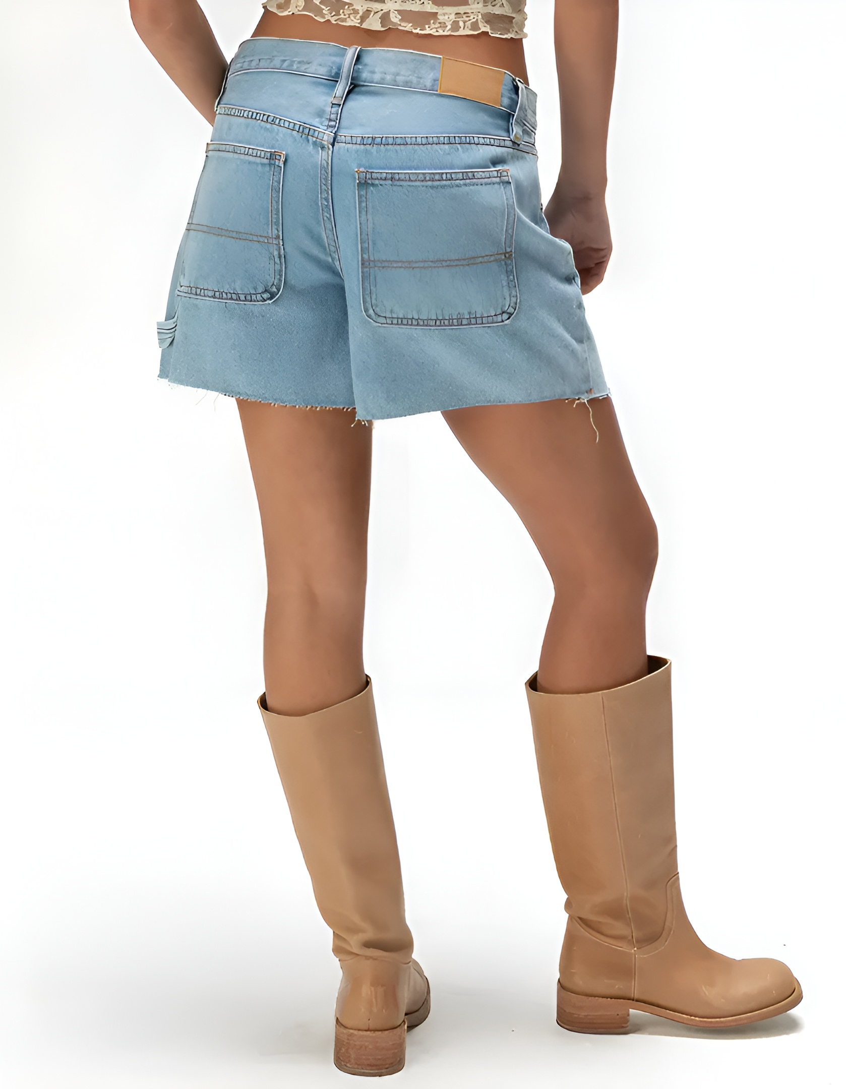 Baggy Carpenter Style Denim Shorts For Women