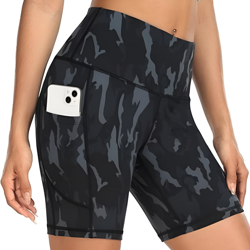 Camo Athletic Shorts – High Waist and Multi Pocket Design-Waves And Trunks