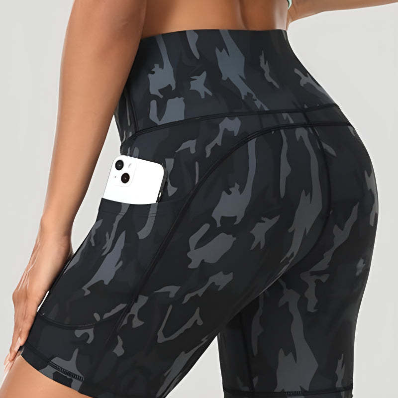 Camo Athletic Shorts – High Waist and Multi Pocket Design-Waves And Trunks