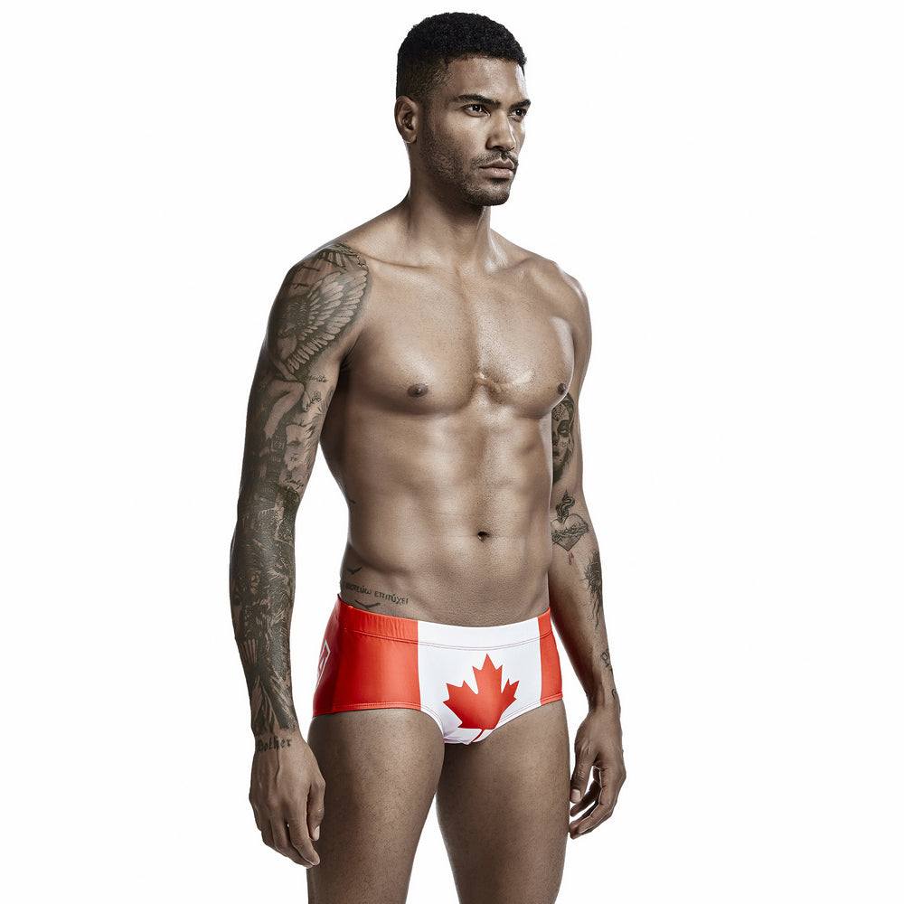 Canadian Flag String Summer Brief-Waves And Trunks